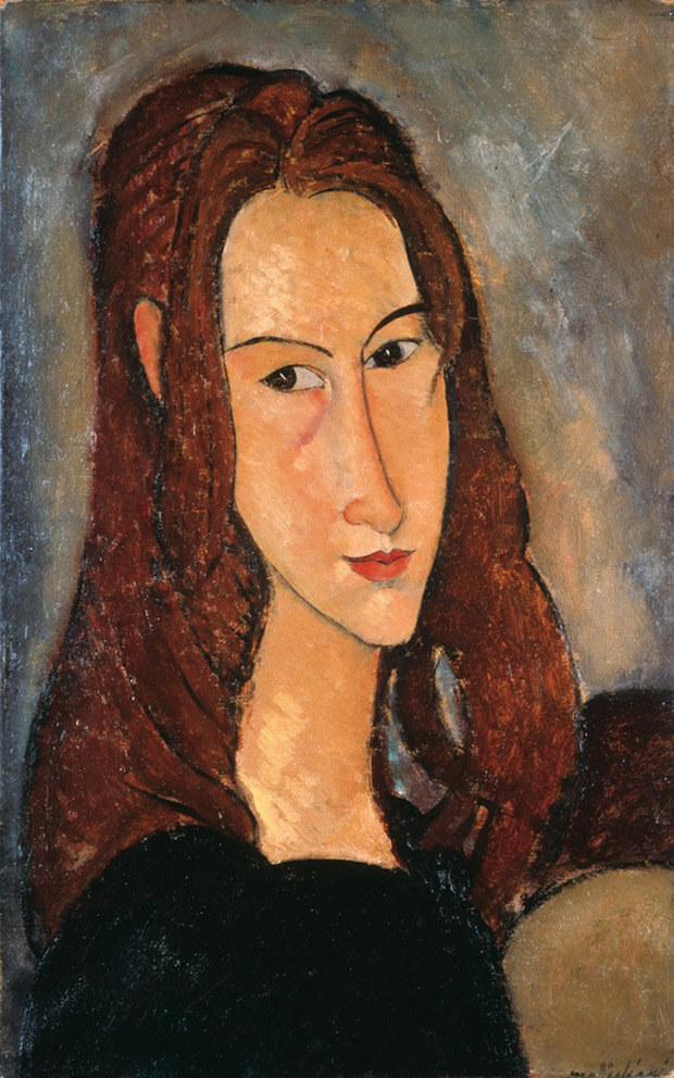Modigliani - Ritratto di ragazza dai capelli rossi ( Ieanne Hébuterne). 1918. Olio su tela
