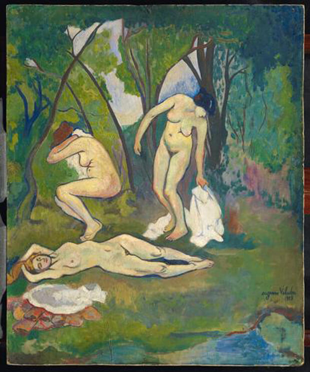 Suzanne Valadon - Tre nudi in campagna. 1909. Olio su cartone