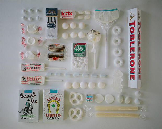 Color Coded Candy by Emily Blincoe - white, bianco