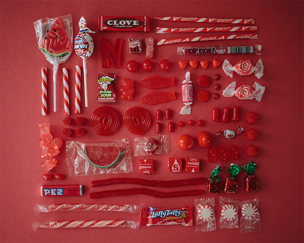 Color Coded Candy by Emily Blincoe - red, rosso