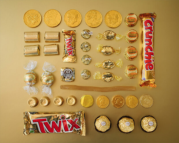 Color Coded Candy by Emily Blincoe - gold, oro