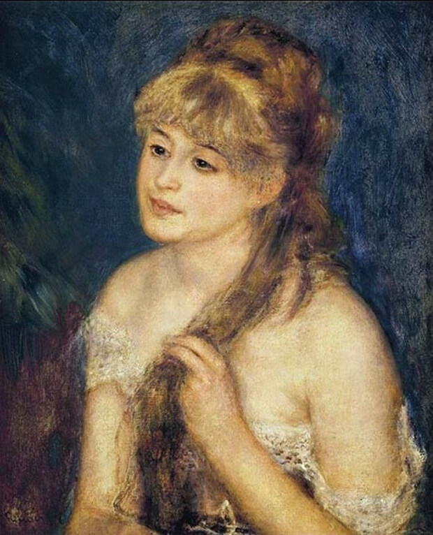 pierre_auguste_renoir_1_Pierre August Renoir. giovane donna che si pettina, 1876_