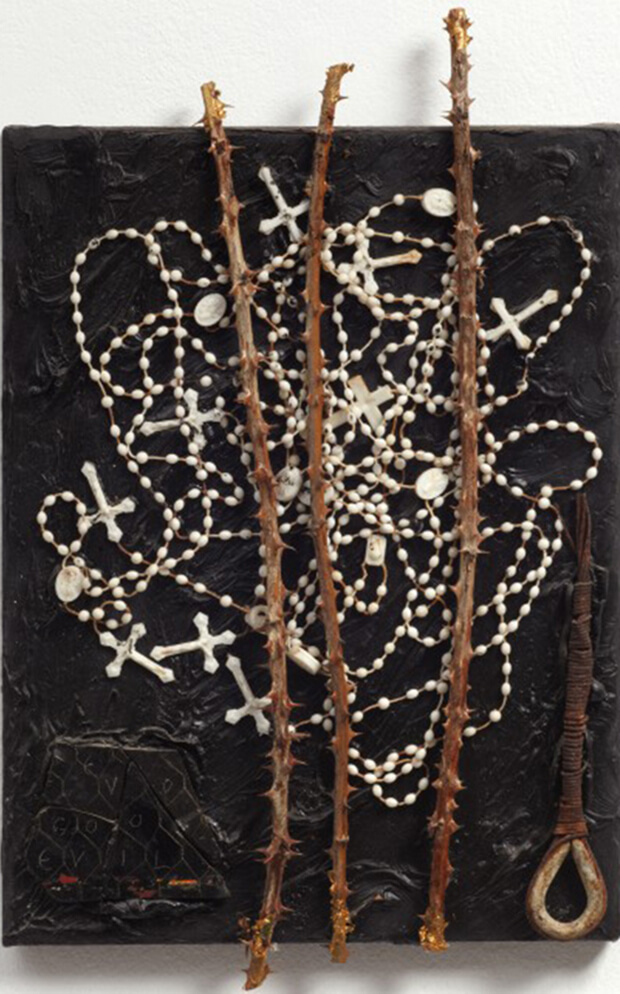 Derek Jerman. Prospettiva, 1990, Olio e tecnica mista, 48,4x30,8 cm.