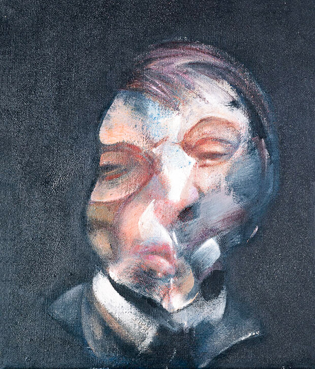 Francis Bacon. Autoritratto, 1971, Olio su tela, 35.5 x 30.5 cm.