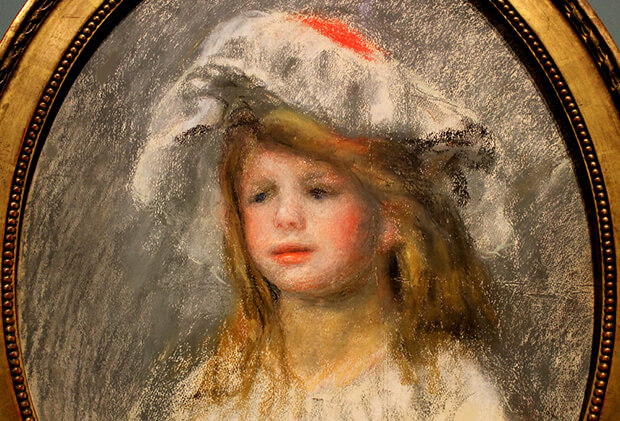 Pierre August Renoir. Ritratto di bambina con charlotte, 1900