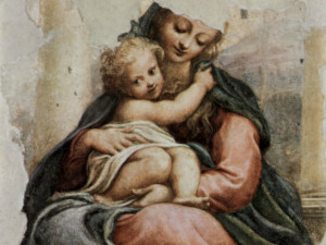 Correggio. Madonna della Scala, affresco staccato trasportato su tela cm 201x145