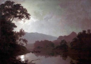 Joseph Wright of Derby. Snowdown moonlight, olio su tela, cm. 88 x 123