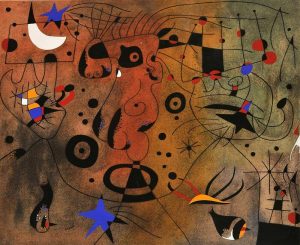  Joan Mirò. Donna con capelli biondi, alla luce delle stelle