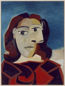 Pablo Picasso. Ritratto di Dora Maar, 1939, olio su tavola, cm 60 x 45. Collezione del Museo Reina Sofía, Madrid
