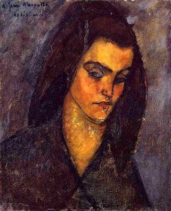 Amedeo Modigliani. La mendicante, 1909, Olio su tela, cm. 46 X 38. Collezione privata 