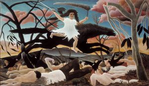 Henri Rousseau. La Guerra - La cavalcata della Discordia, 1894 ca. Olio su tela, cm. 1145 x 195. Parigi, Musée d'Orsay, © RMN-Grand Palais (Musée d’Orsay)Tony Querrec