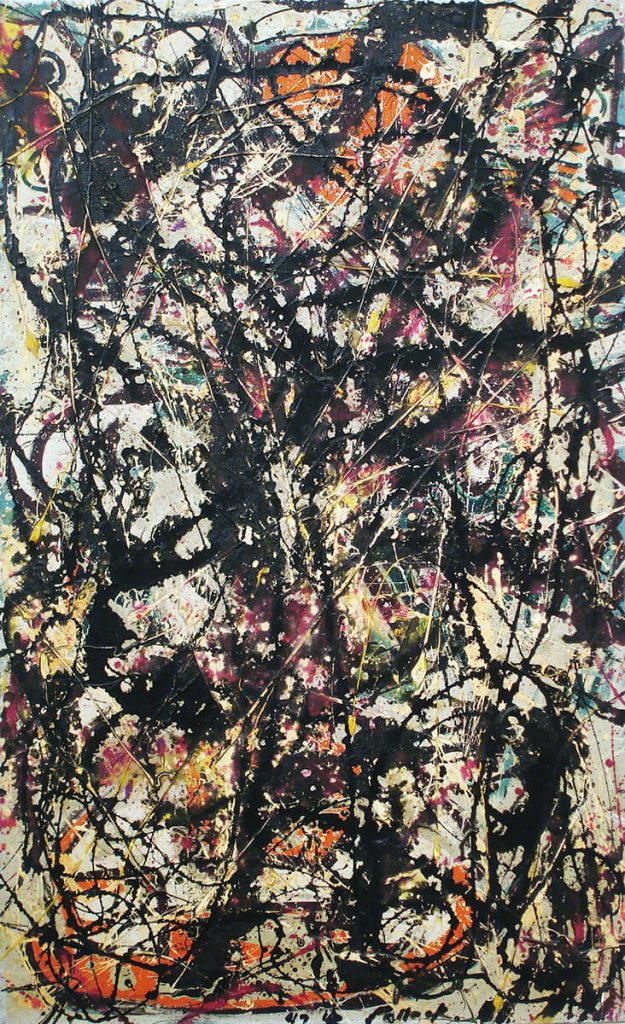 Jackson Pollock. Stelle cadenti, 1947. Olio su tela, cm. 99 x 61. Collezione privata