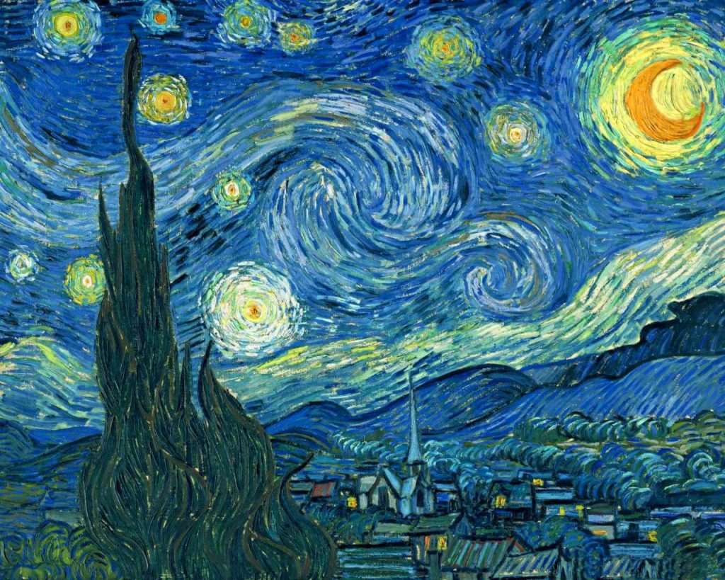 Vincent van Gogh. Notte stellata, 1889. Olio su tela, cm. 92 x 74. Museum of Modern Art - MoMA, N.Y.