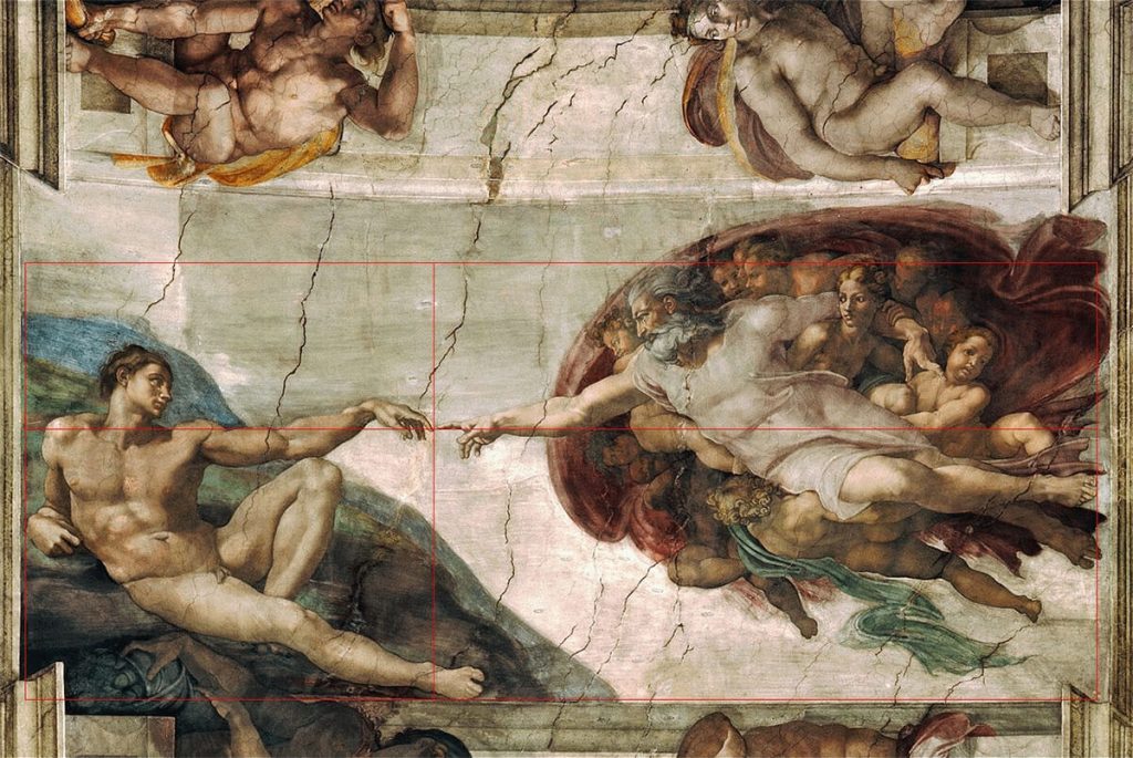 Michelangelo - Creazione di adamo - sezione aurea