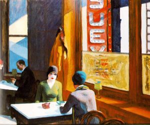 Edward Hopper. Chop-Suey, 1929. Olio su tela, cm. 81,3x96,5. Collection de Barney A. Ebsworth