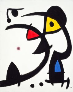 Joan Miró. Due personaggi perseguitati da un uccello, 1976. Collezione privata, Successiò Mirò by SIAE 2016