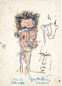 Jean-Michel Basquiat. John Lurie, 1982. Stick a olio su carta, cm 108,5 × 76,5. Mugrabi Collection