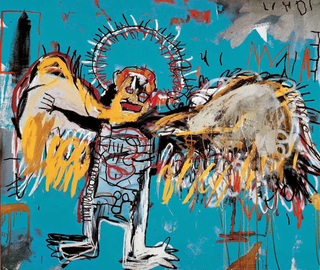 Jean-Michel Basquiat a Milano. Untitled (Fallen Angel), 1981. Acrilico e pastello grasso su tela, cm 168 x 197,5, Milano, Collezione privata