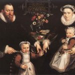 Marten de Vos. Ritratto con famiglia, 1577