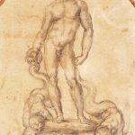 Baccio Bandinelli - Progetto per la fontana in Piazza della Signoria a Firenze, c. 1550-1560, matita su carta. cm. 23 x 17.4