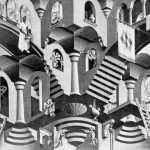 Cornelis Escher. Concavo e convesso, litografia,1955