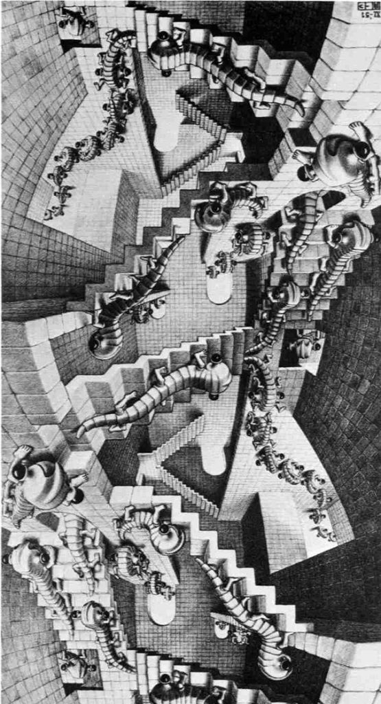 Escher. Case di scale. 1951