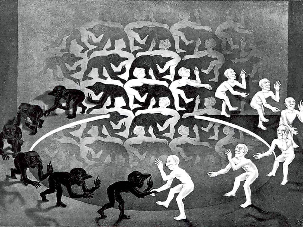 Cornelis Escher. Incontro, 1944, litografia