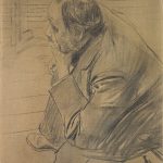 Giovanni Boldini. Ritratto di Edgar Degas, c. 1885 - 90, carboncino su tela, cm. 60,5 x 46