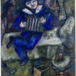 Marc Chagall. Fisarmonica, ca. 1912-1914. Guazzo, acquerello, e pastelli su carta, cm. 66,5 x 52,2. Lascito di Simon e Tekla di Bond