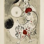 Marc Chagall. Coppia di amanti con gallo, 1951 Litografia a colori, cm. 95,4 x 64,7. Credits: Dono di Ida Chagall, Parigi © Chagall ® by SIAE 2015