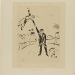 Marc Chagall. Passeggiata I (n. 26), 1923. Tavola inedita per il libro "Ma vie". Puntasecca, cm. 45,3x35. Credits: Lascito Paul Barchan, Paris © Chagall ® by SIAE 2015