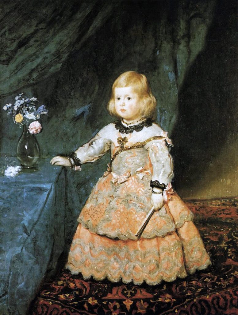 Velázquez. L'infante Margherita Teresa di Spagna in abito rosso, 1653. Olio su tela, cm. 100 x 128.5. Museo di Storia dell'Arte, Vienna