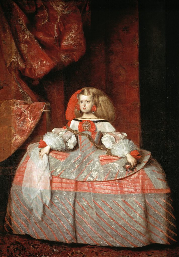 Velásquez. Ritratto dell'Infanta Margherita Teresa, 1660. Olio su tela, cm. 212 × 147. Museo del Prado, Madrid