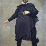 Velázquez. Pablo de Valladolid (Il comico), 1632 - 1633. Olio su tela, cm. 209×123. Museo del Prado, Madrid