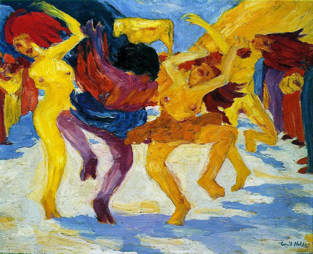 Emil Nolde. La danza intorno al vitello d'oro, 1910. Olio su tela.  Staatsgalerie moderner kunst, Monaco di Baviera | Katarte