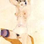Egon Schiele. Ragazza nuda seduta