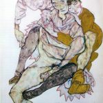 Egon Schiele. Coppia seduta