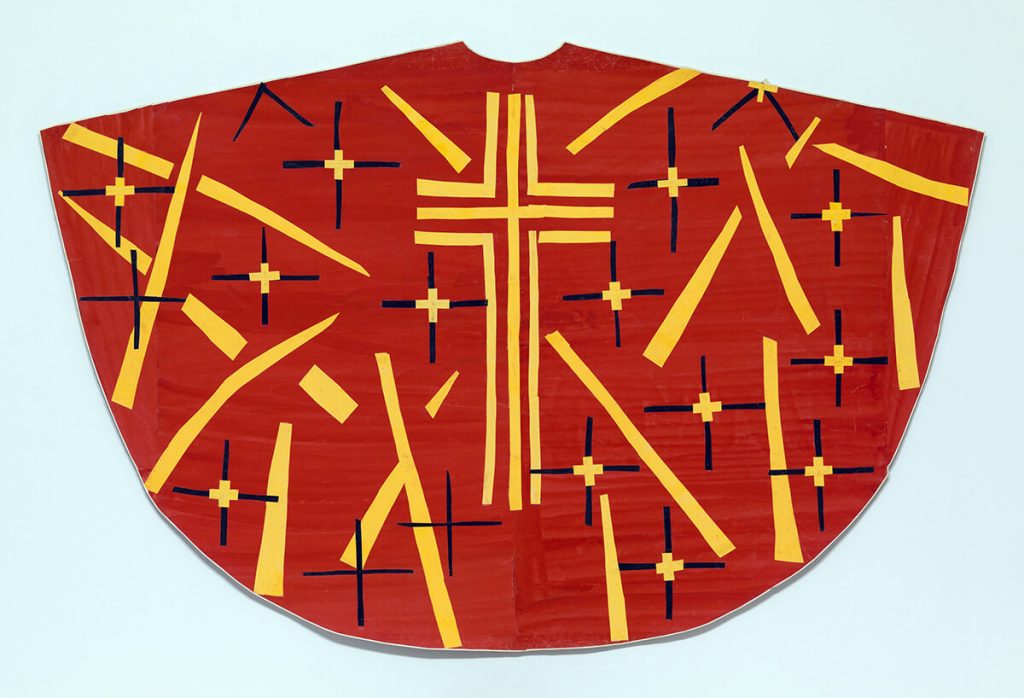 Henri Matisse. Moquette per la Pianeta rossa (anteriore). Cappella del Rosario di Vence, 1950-1952. Guazzo su carta, tagliato e incollato, cm. 128,2 x 199,4. Museo d'Arte Moderna, MoMA, New York. © 2014. Pictoright Amsterdam, 2014
