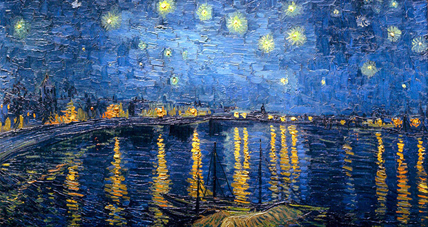 Vincent van Gogh. Notte stellata sul Rodano, 1888. Olio su tela, (dettaglio). Musèe d'Orsay, Parigi