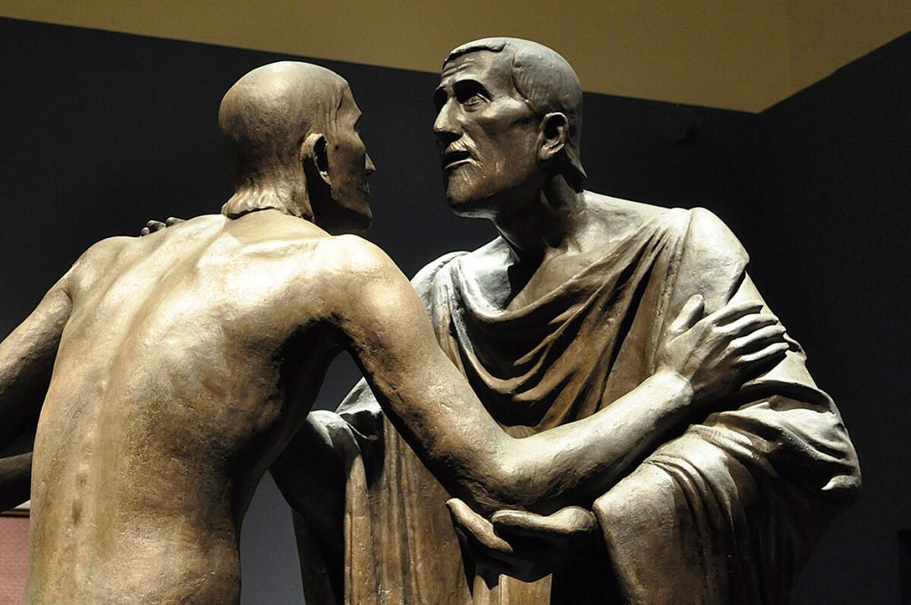 Bellezza divina. Arturo Martini. Figliol prodigo, 1927, (dettaglio). Bronzo, cm. 219 x 149 x 100. Acqui Terme, Casa di Riposo “Jona Ottolenghi”. Photo: © Katarte.it