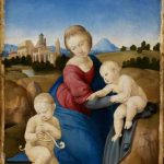 Raffaello Sanzio. Madonna col Bambino e san Giovannino (Madonna Esterházy), 1508 ca. Tempera e olio su tavola, cm. 28,5 x 21,5