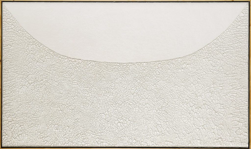 Alberto Burri. Grande bianco, 1974. Acrilico e PVA in Cellotex, cm. 126 x 211. Fondazione Palazzo Albizzi, Collezione Burri, Città di Castello, Italy