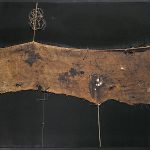 Alberto Burri. Sacco SF 1, ca. 1954. Iuta, filo, acrilico, e PVA su tela, cm. 86 x 100,6. Collezione privata, Ezio Gribaudo, Torino