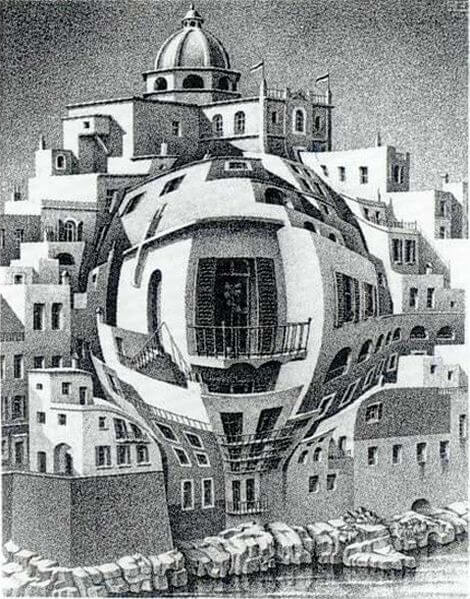 Escher. Balcone, 1945. Litografia