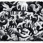 Escher. Mosaico II, 1957 Litografia, mm. 370 x 31515