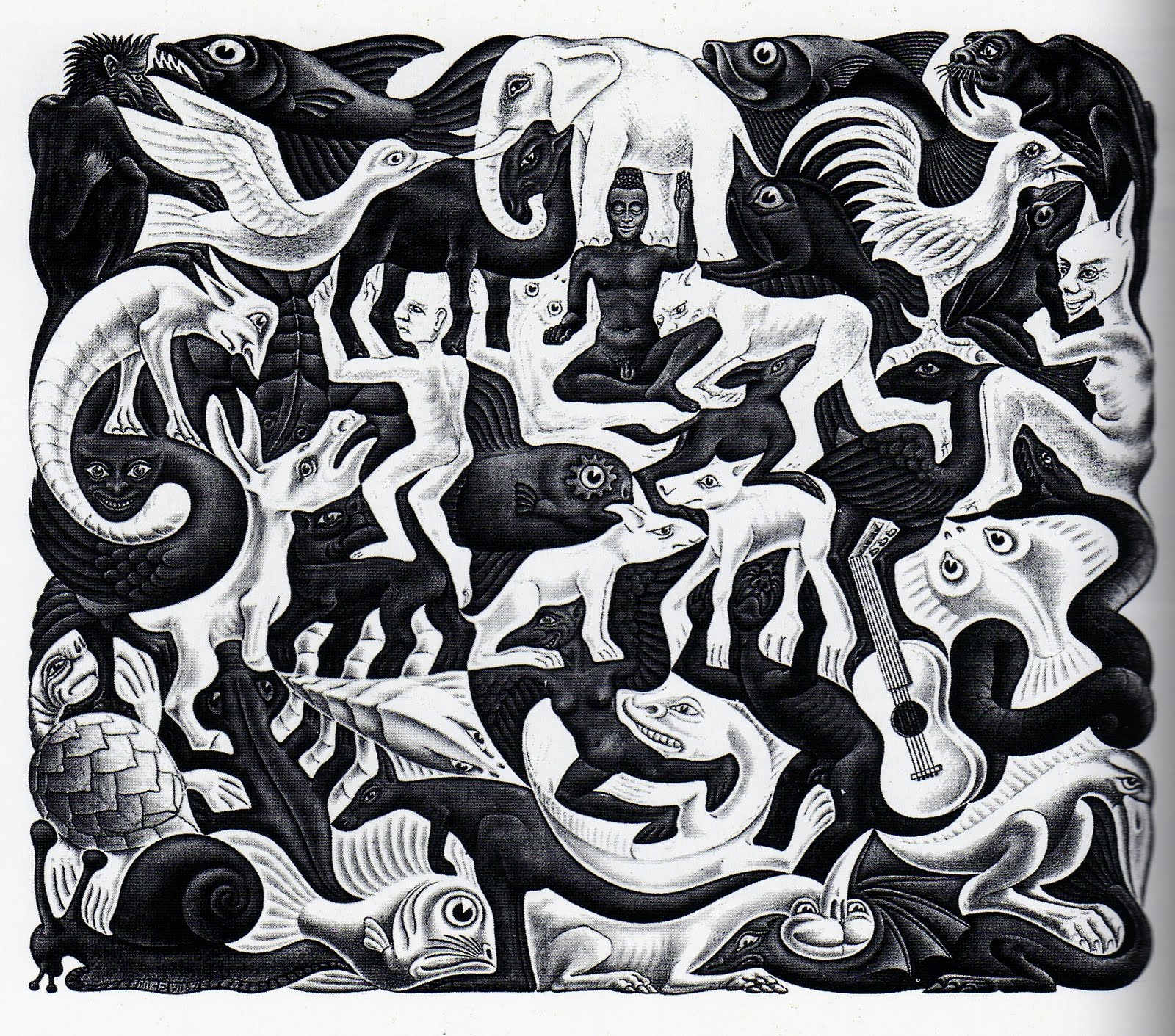 Escher. Mosaico II, 1957 Litografia, mm. 370 x 315 Katarte