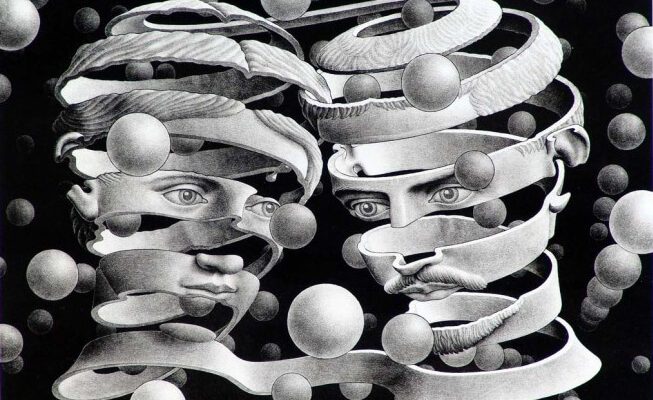 Escher. Vincolo d'unione, 1956. Litografia