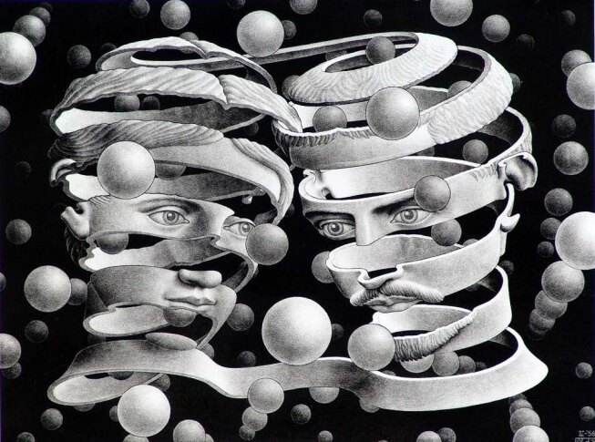 Escher. Vincolo d'unione, 1956. Litografia