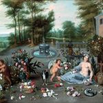 Jan Brueghel il Giovane. Allegoria dell'olfatto, 1645-1650 ca. Olio su tela, cm. 57 x 82,5. Collezione Diana Kreuger, Ginevra