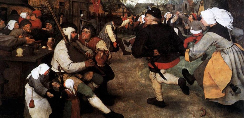 Pieter Bruegel il Vecchio. la danza dei contadini, 1568 circa (dettaglio)